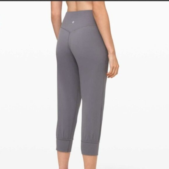 Lululemon Align Joggers Crop 23" Womens 4 Titanium Gray Yoga Pants Nulu W6ATAS - Picture 2 of 11
